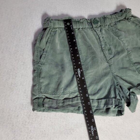 AERIE Women's S Elastic Pull On Shorts Pockets Casual Lightweight Olive Green - Picture 5 of 13